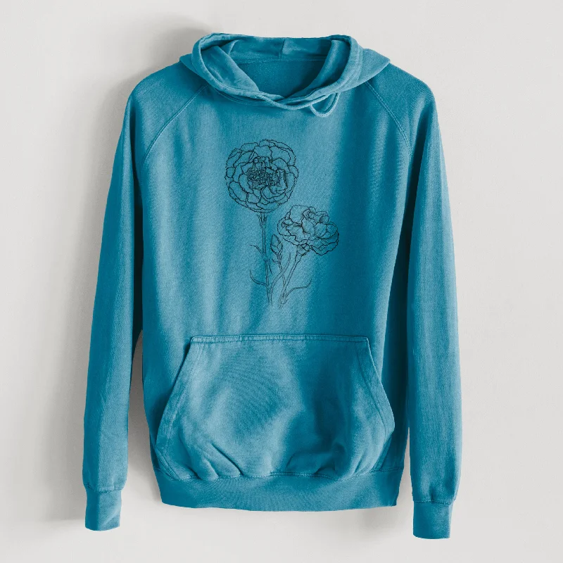 luxury fitness sweatshirtCarnations - Dianthus caryophyllus  - Mid-Weight Unisex Vintage 100% Cotton Hoodie