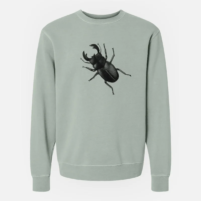 bold fitness hoodieDorcus titanus - Giant Stag Beetle - Unisex Pigment Dyed Crew Sweatshirt