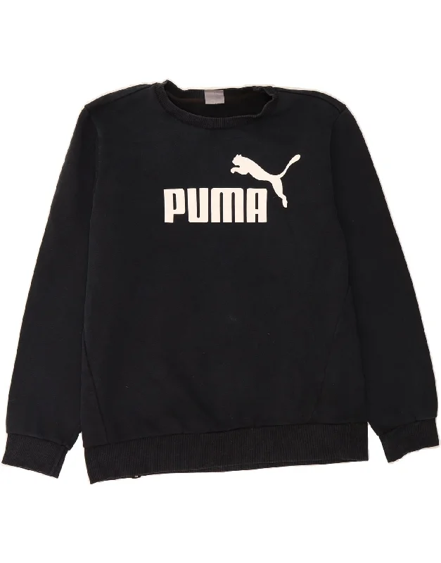 PUMA Mens Graphic Sweatshirt Jumper Large Black Cotton