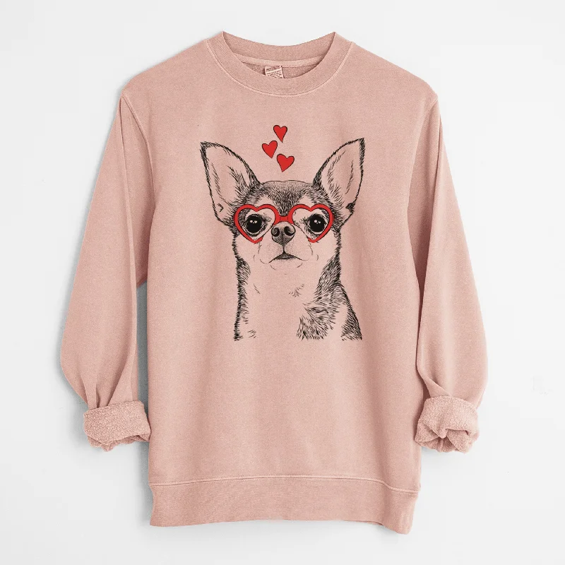 luxury fitness sweatshirtValentine Baby the Chihuahua - Unisex Pigment Dyed Crew Sweatshirt