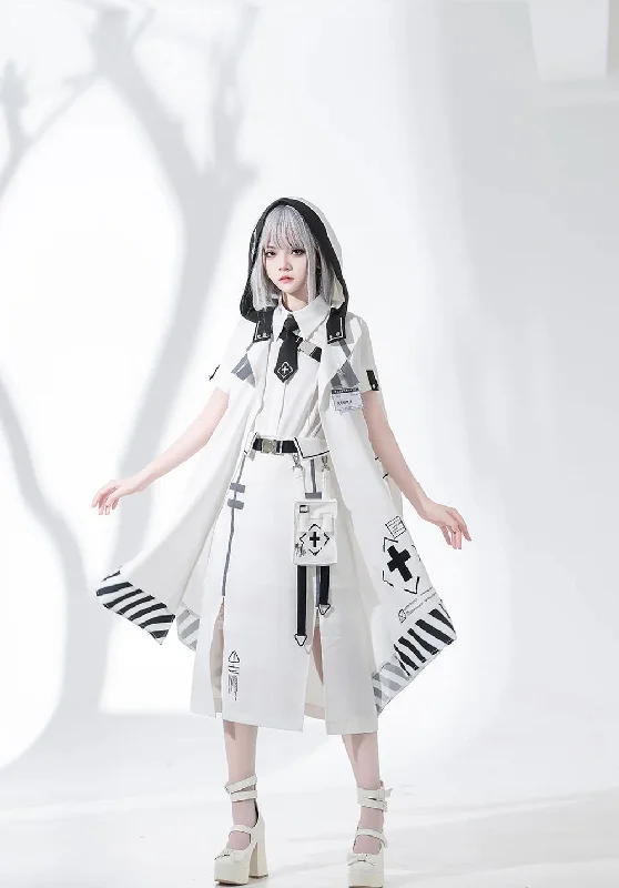 outdoor adventure coatPrincess Chronicles~Dry sea and Ashlar~Ouji Lolita White Cloak Set