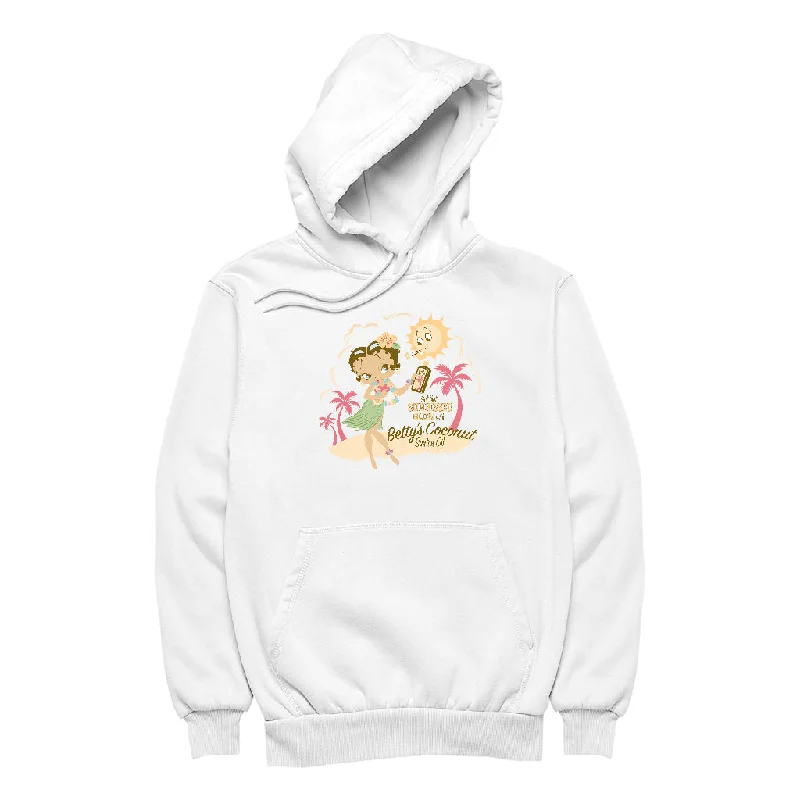 fashion hooded jacketBetty Boop Bettys Coconut Suntan Oil Women's Hooded Sweatshirt