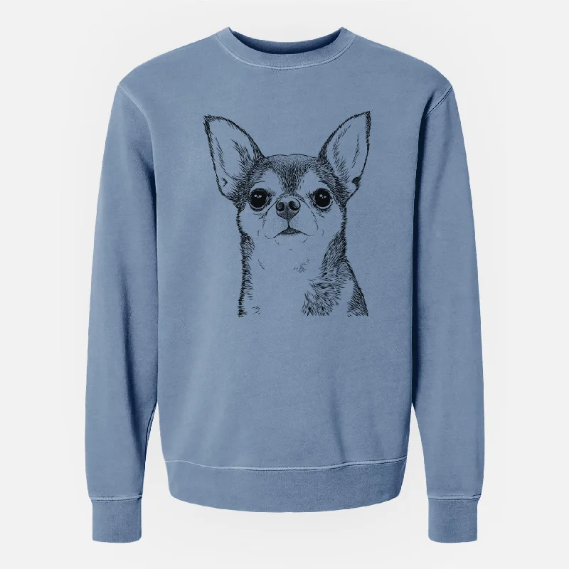 premium gym hoodieBare Baby the Chihuahua - Unisex Pigment Dyed Crew Sweatshirt