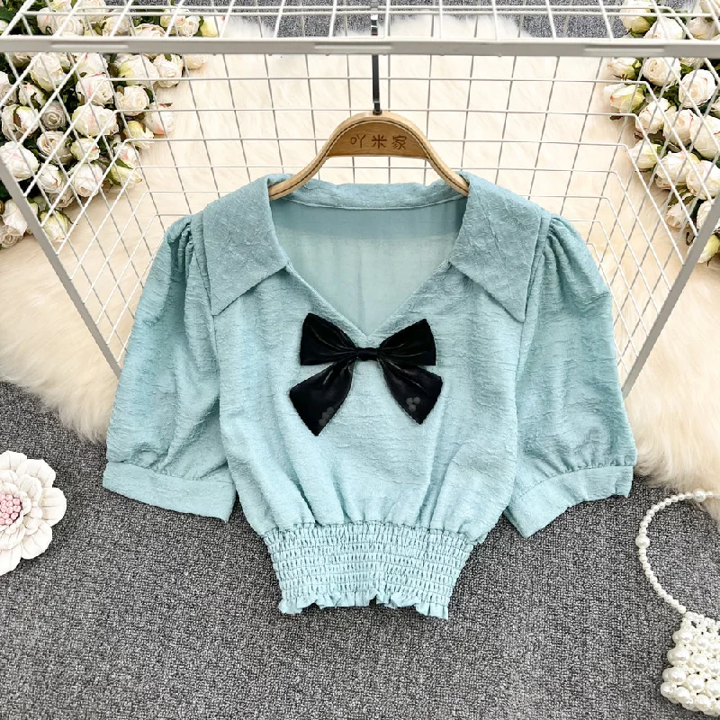 puffer jacketCute v neck crop tops    S182