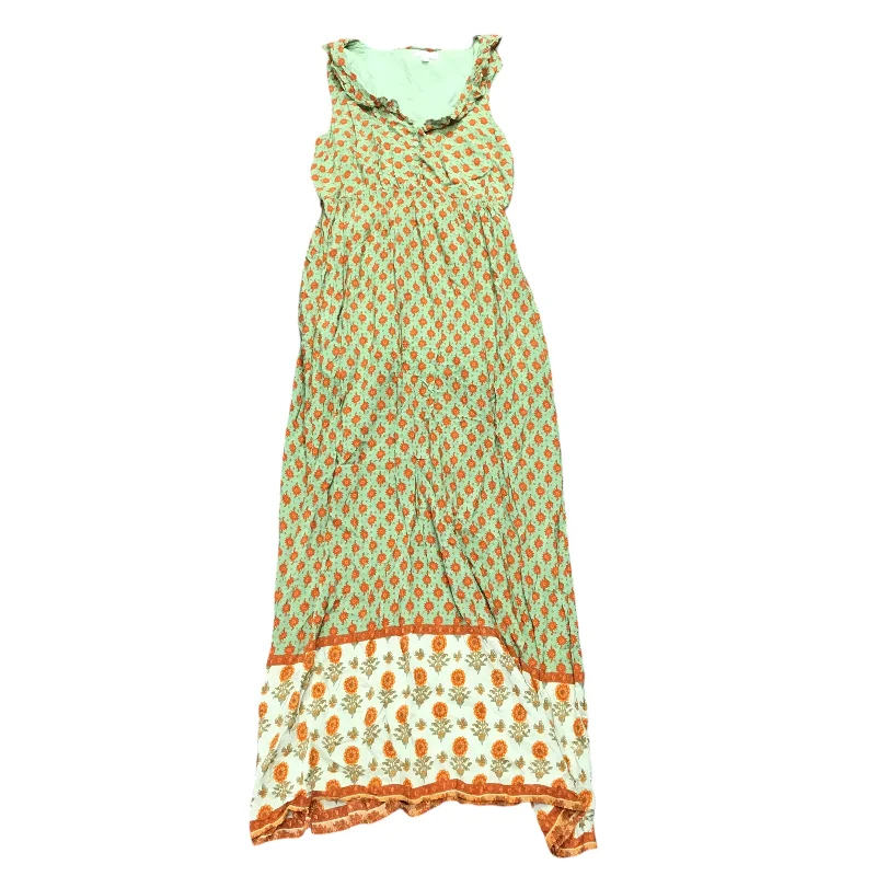 ruched dressDress Casual Maxi By Mittoshop In Green & Orange, Size: L