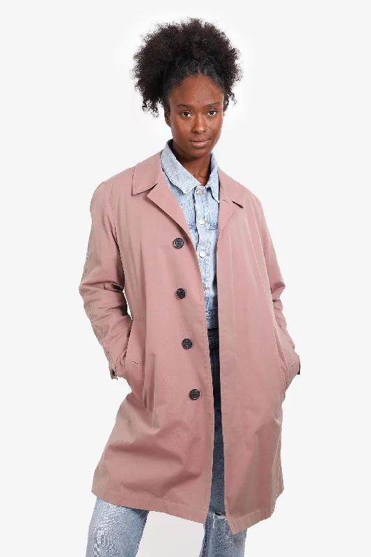 fashionable quilted coatBurberry Pink Button Down Trench Coat