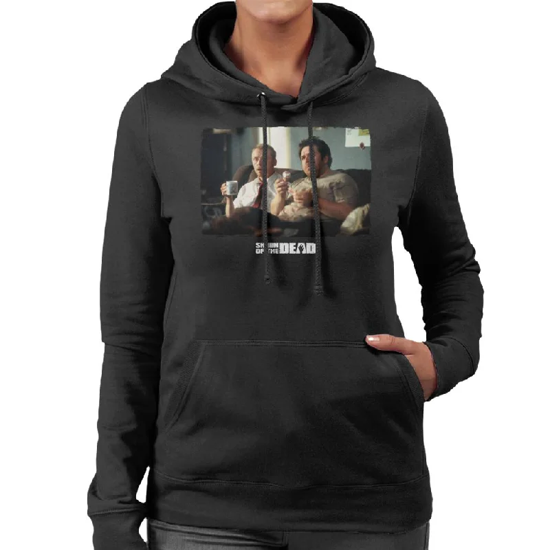 zip-up hoodie for gymShaun of the Dead Shaun And Ed Watching TV Women's Hooded Sweatshirt