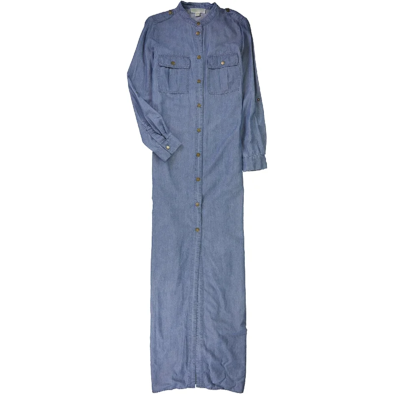 casual knit dressMichael Kors Womens Denim Shirt Dress, Blue, X-Small